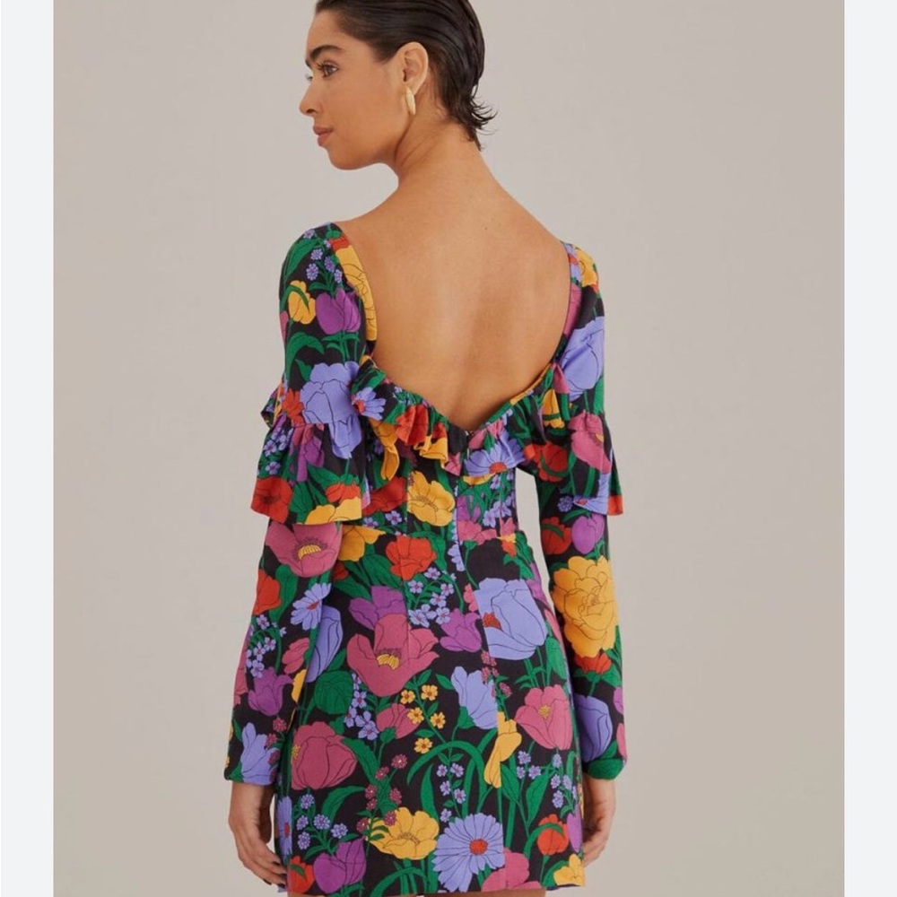 FARM Rio Colorful Floral Long Sleeve Dress - Picture 2 of 16